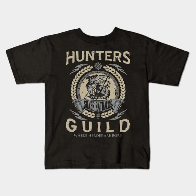 SILVER RATHALOS - HUNTERS GUILD Kids T-Shirt by Exion Crew